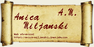 Anica Miljanski vizit kartica